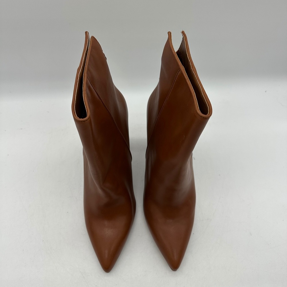 Steve Madden Womens 10 Trista TRIS02S1 Cognac Leather Ankle Block Heel Boots - Picture 11 of 12